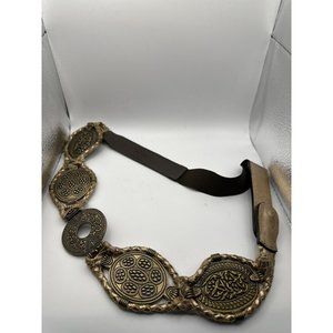 Chico’s brown metallic 38” snap close belt